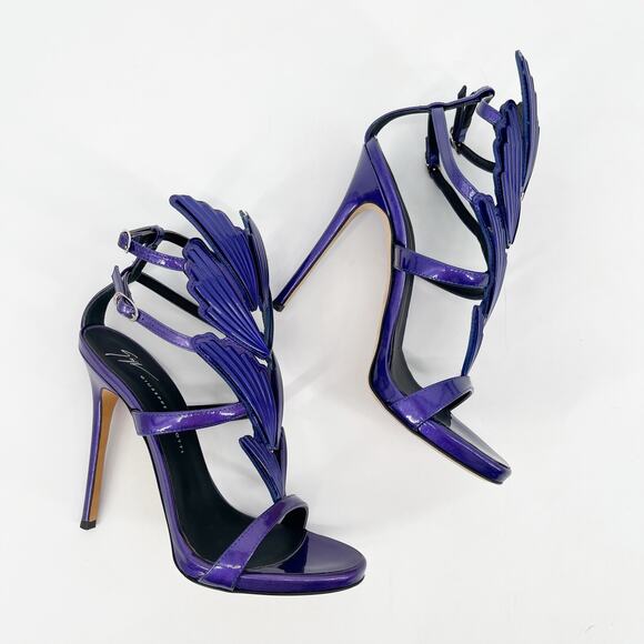 Giuseppe Zanotti Metallic Purple Cruel Alien Wing Stiletto Heel Sandals IT 37 - Picture 4 of 13